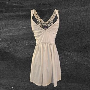 Lux Cream Lace Mini Dress